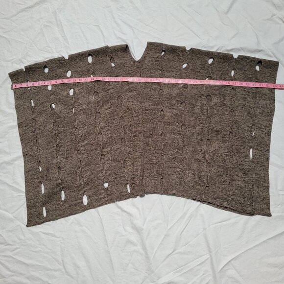 Marla Wynn Sweater Knit Poncho Cutout Design Oversized Soft Comfort Layer Office - Picture 6 of 8